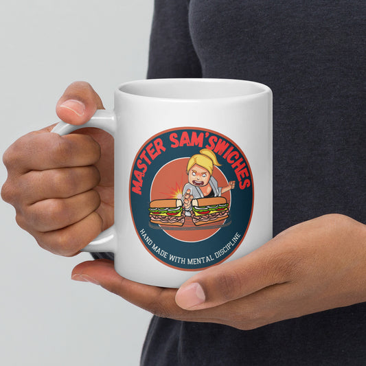 White glossy mug